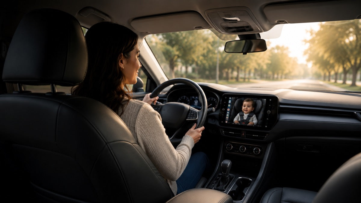 Abre CarPlay y mira a tu bebé en la pantalla. Listo.