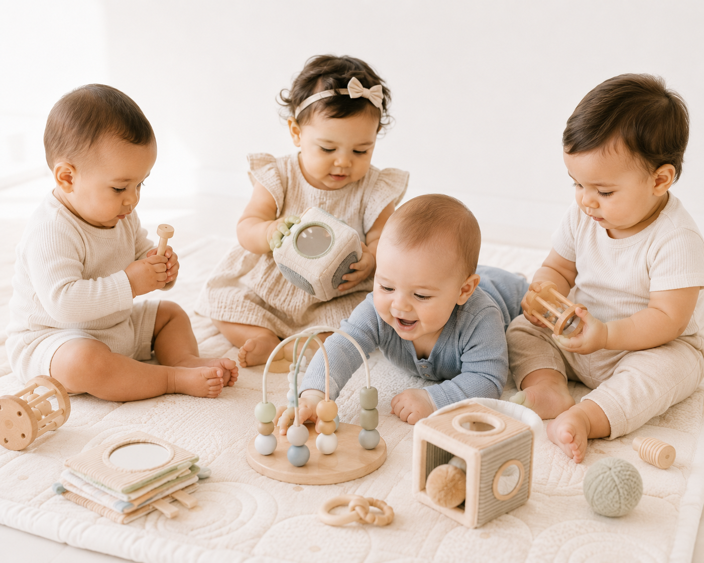 Bebés jugando juntos